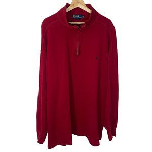 Polo Ralph Lauren Ribbed Pullover Sweater Men 3XLT Heavyweight Logo Red